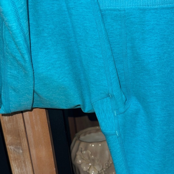 ALO Leggings Alosoft Lounge Bright Aqua Heather high waisted workout ribbed - Picture 6 of 10